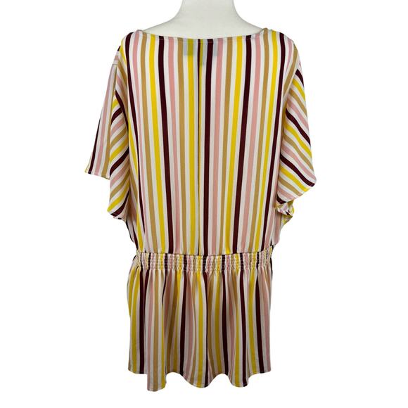 Lane Bryant Womens V-Neck Smock Waist Short Sleeve Top Sz 18 | Lightweight Flowy - Picture 3 of 16